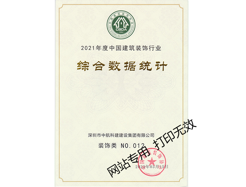 2021年度中國建筑裝飾行業(yè)綜合數(shù)據(jù)統(tǒng)計--裝飾類